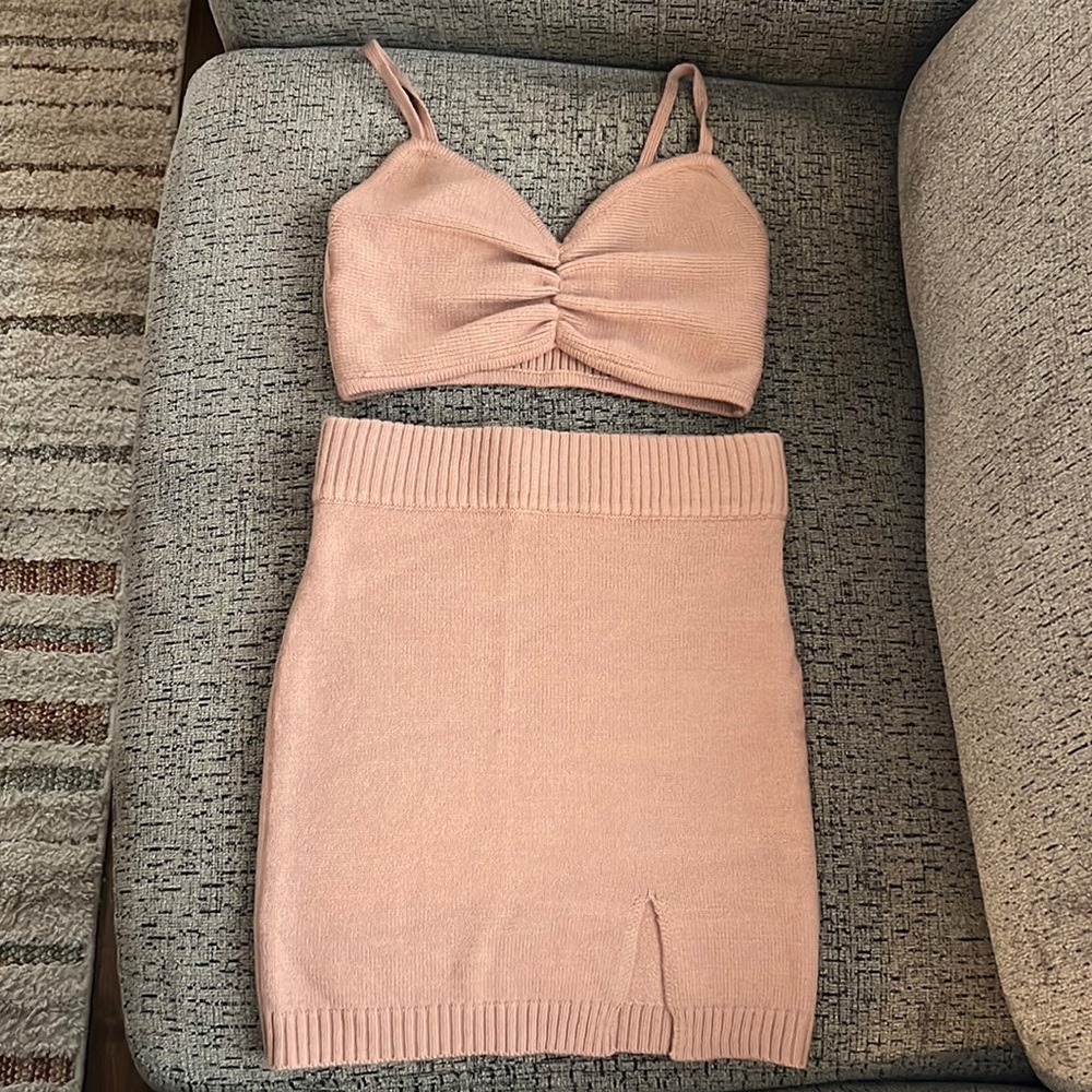 Matching Knit Skirt Set
